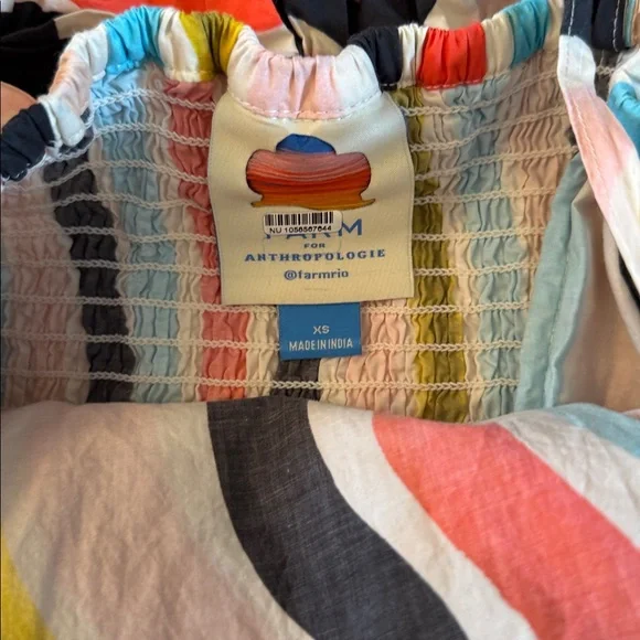 Farm Rio Sleeveless Ruffle Maxi Dress-100% Cotton-Boho-Festival-XS - Picture 4 of 9